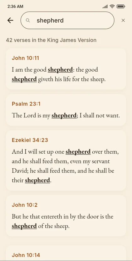 Verse search results